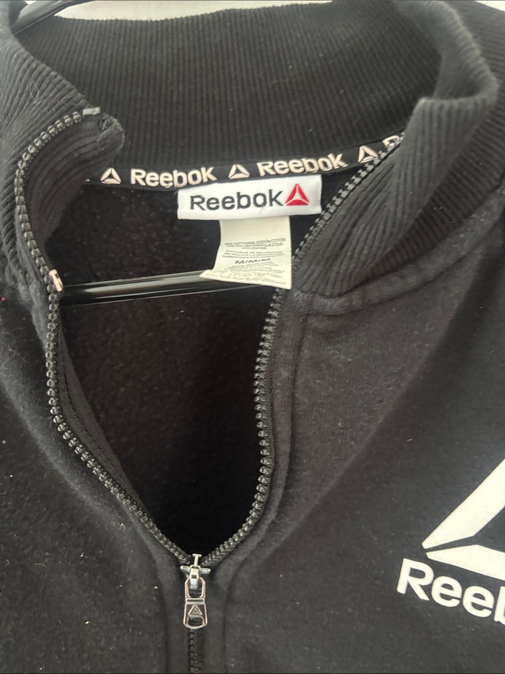 Reebok Womens Black Quarter-Zip Pullover with White Logo Pants as well. - Picture 7 of 10